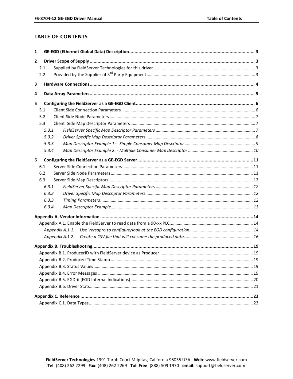 FieldServer FS-8704-12 User Manual | Page 2 / 23