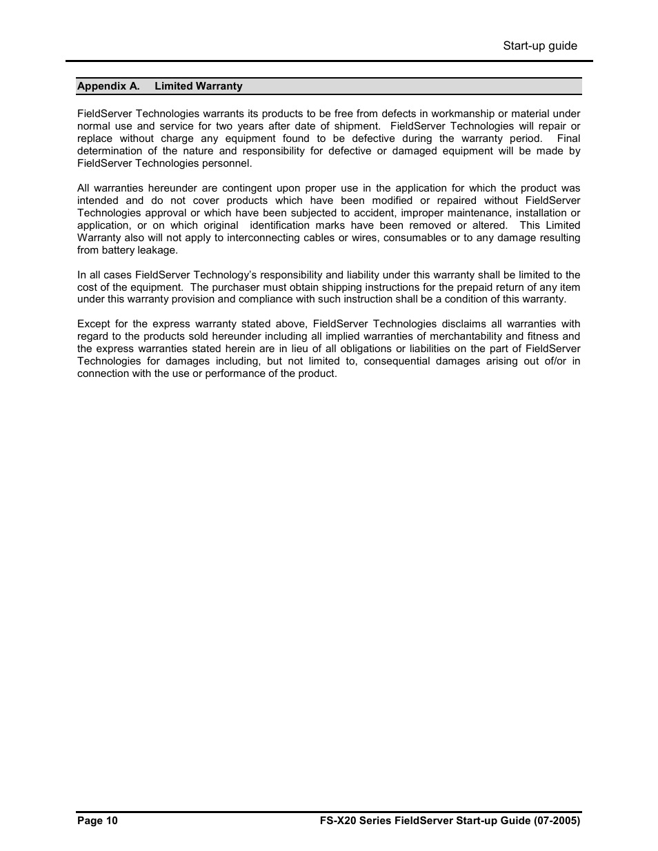 FieldServer FS-X20 User Manual | Page 11 / 13