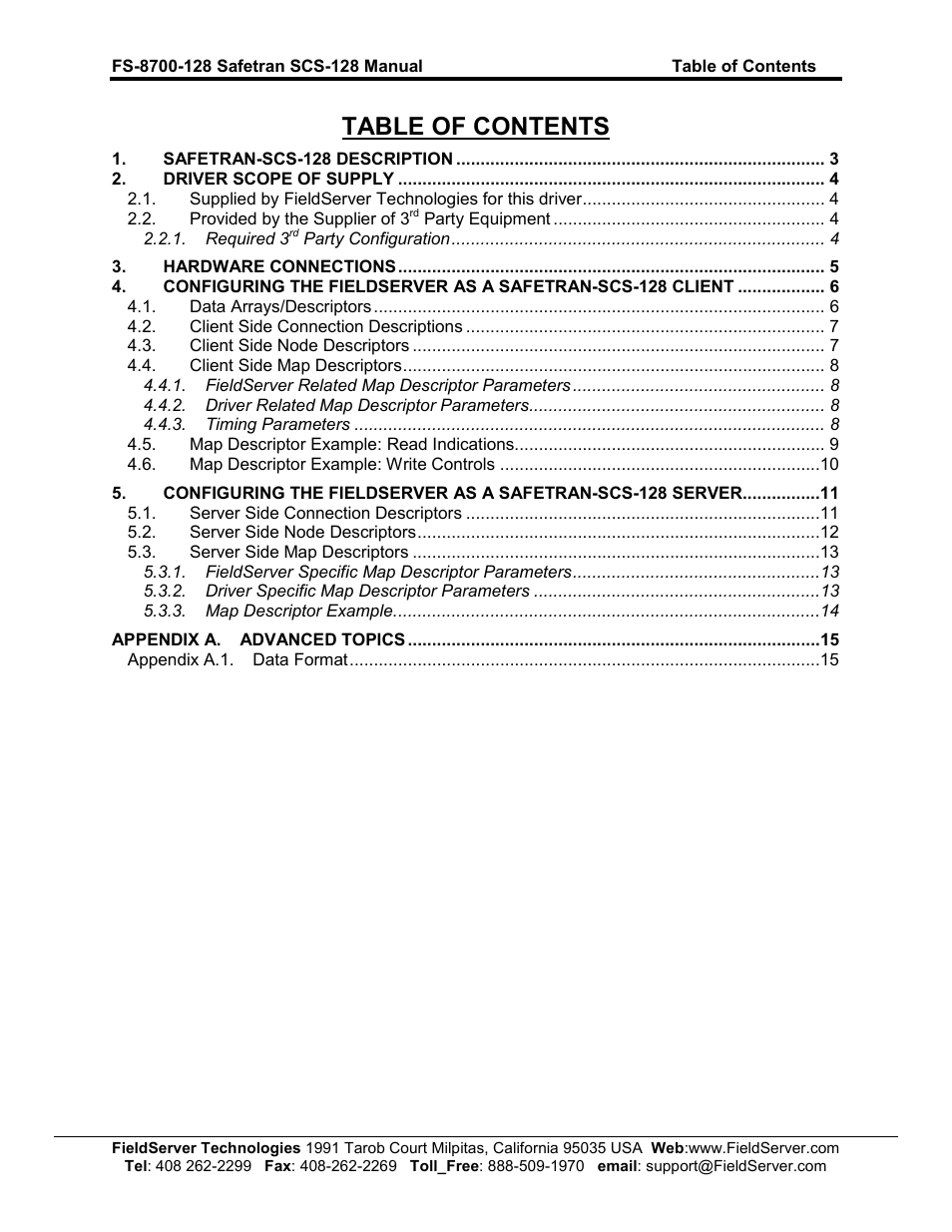 FieldServer Safetran FS-8700-128 User Manual | Page 2 / 15