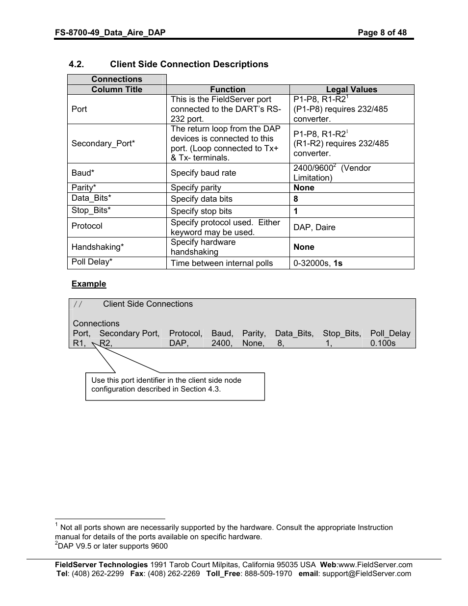 FieldServer Data Aire (DAP) FS-8704-49 User Manual | Page 8 / 48