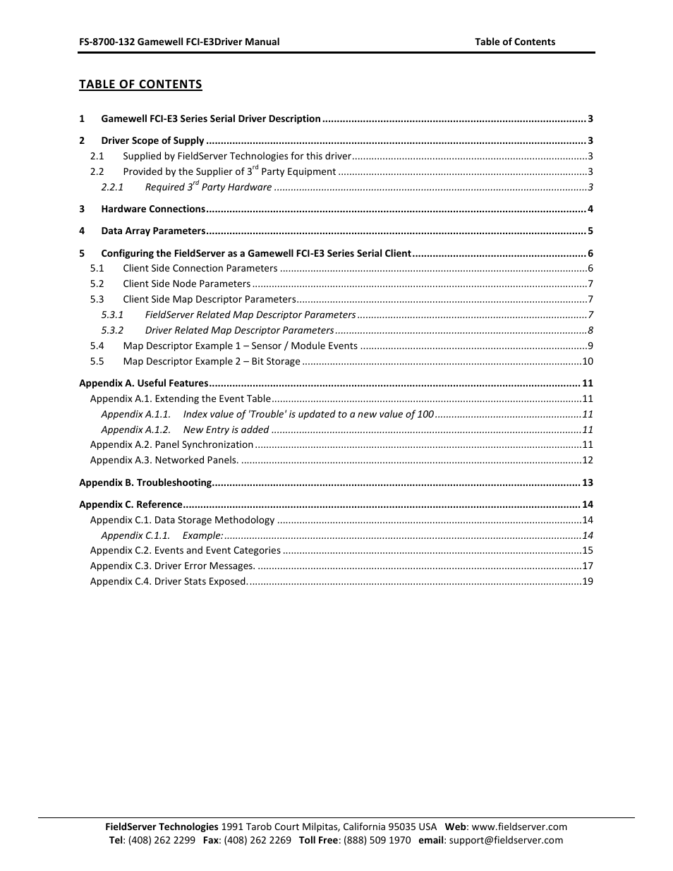 FieldServer Gamewell FCI E3 Series User Manual | Page 2 / 20