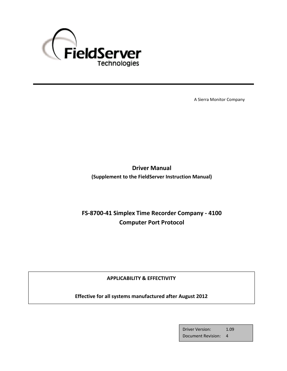 FieldServer FS-8700-41 User Manual | 48 pages