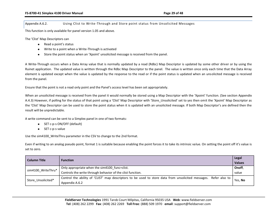 Appendix a.6.2 | FieldServer FS-8700-41 User Manual | Page 29 / 48