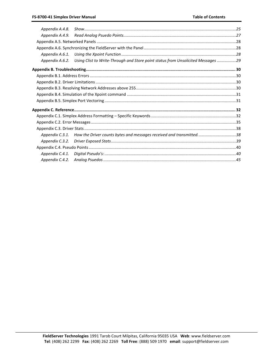 FieldServer FS-8700-41 User Manual | Page 3 / 48