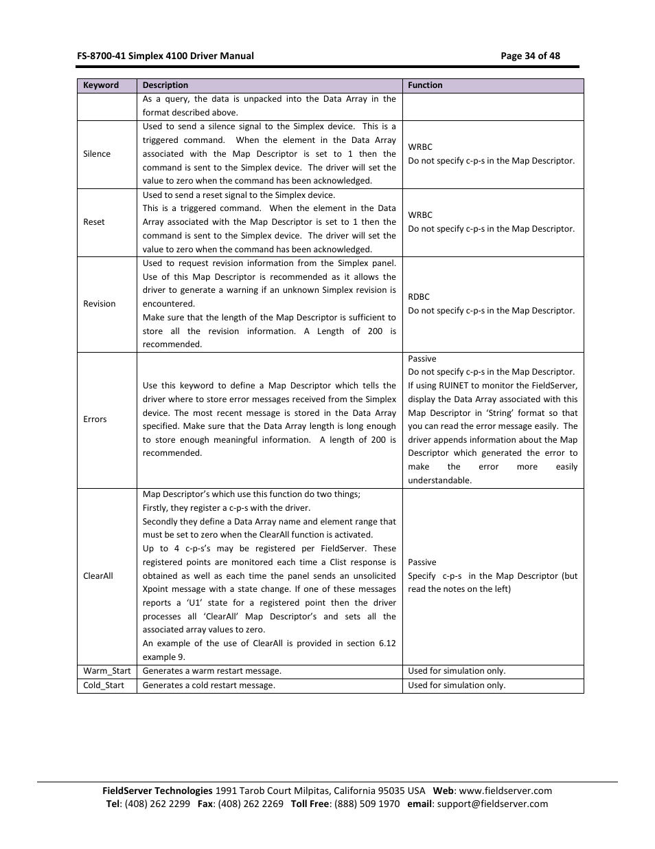 FieldServer FS-8700-41 User Manual | Page 34 / 48