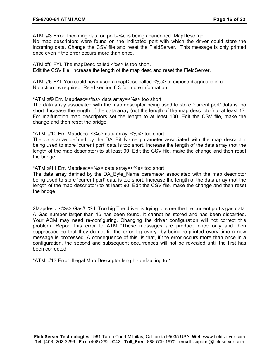 FieldServer FS-8700-64 User Manual | Page 17 / 22