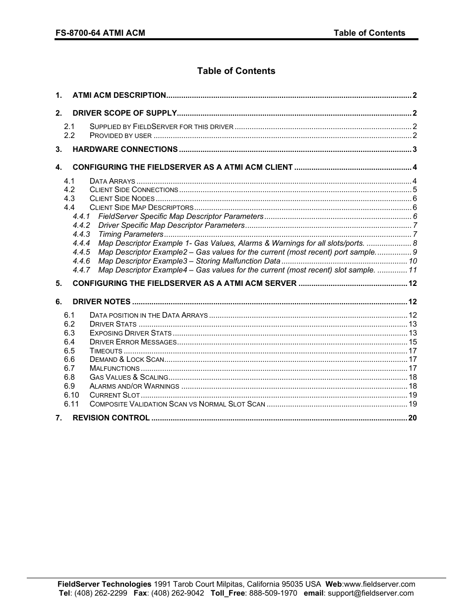 FieldServer FS-8700-64 User Manual | Page 2 / 22