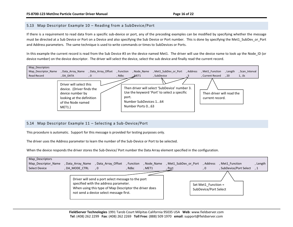 FieldServer A Sierra Monitor Company FS-8700-123 User Manual | Page 16 / 22