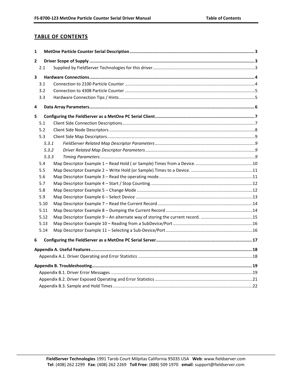 FieldServer A Sierra Monitor Company FS-8700-123 User Manual | Page 2 / 22