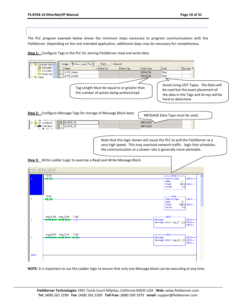 Appendix a.5.2, The plc program | FieldServer FS-8704-14 User Manual | Page 19 / 31