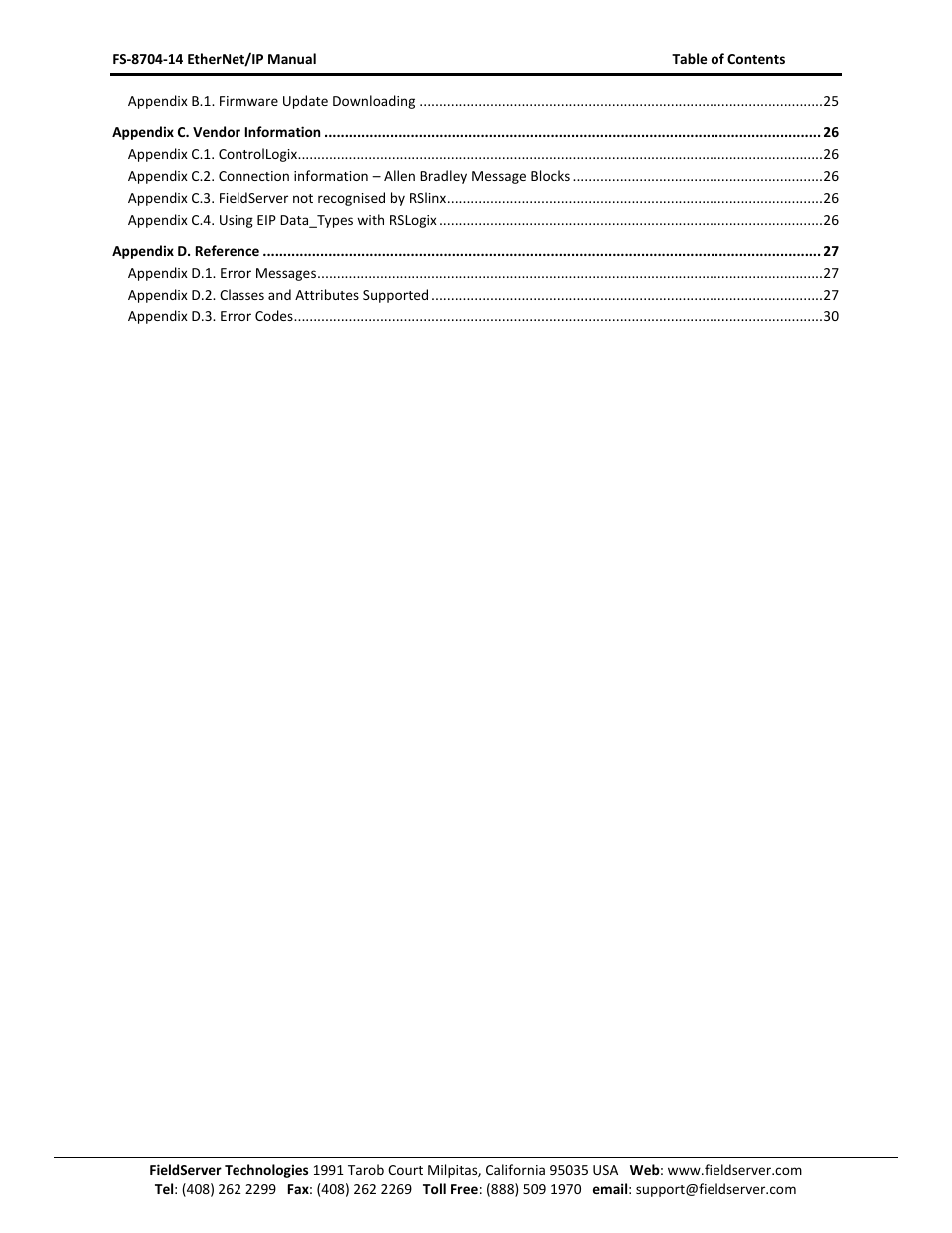 FieldServer FS-8704-14 User Manual | Page 3 / 31