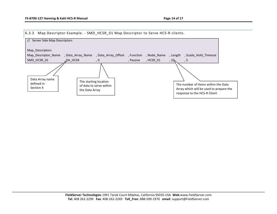 FieldServer Kahl HCS-R User Manual | Page 14 / 17