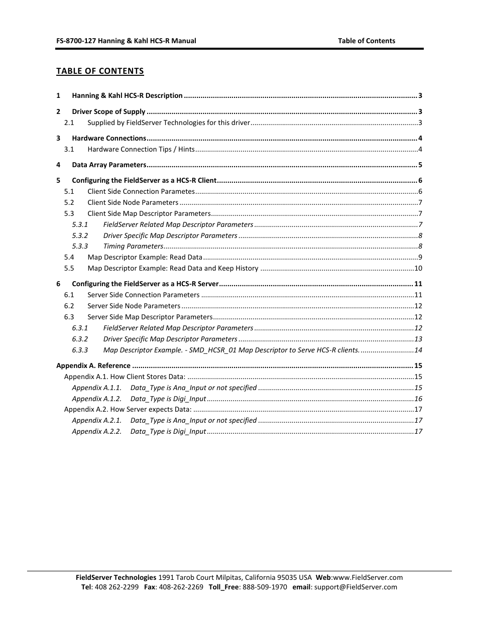 FieldServer Kahl HCS-R User Manual | Page 2 / 17