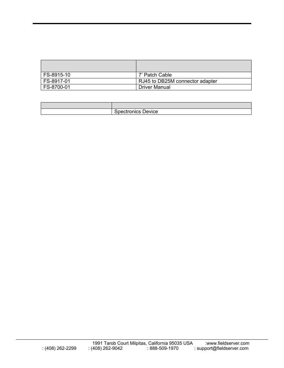 FieldServer Spectronics FS-8700-42 User Manual | Page 4 / 15