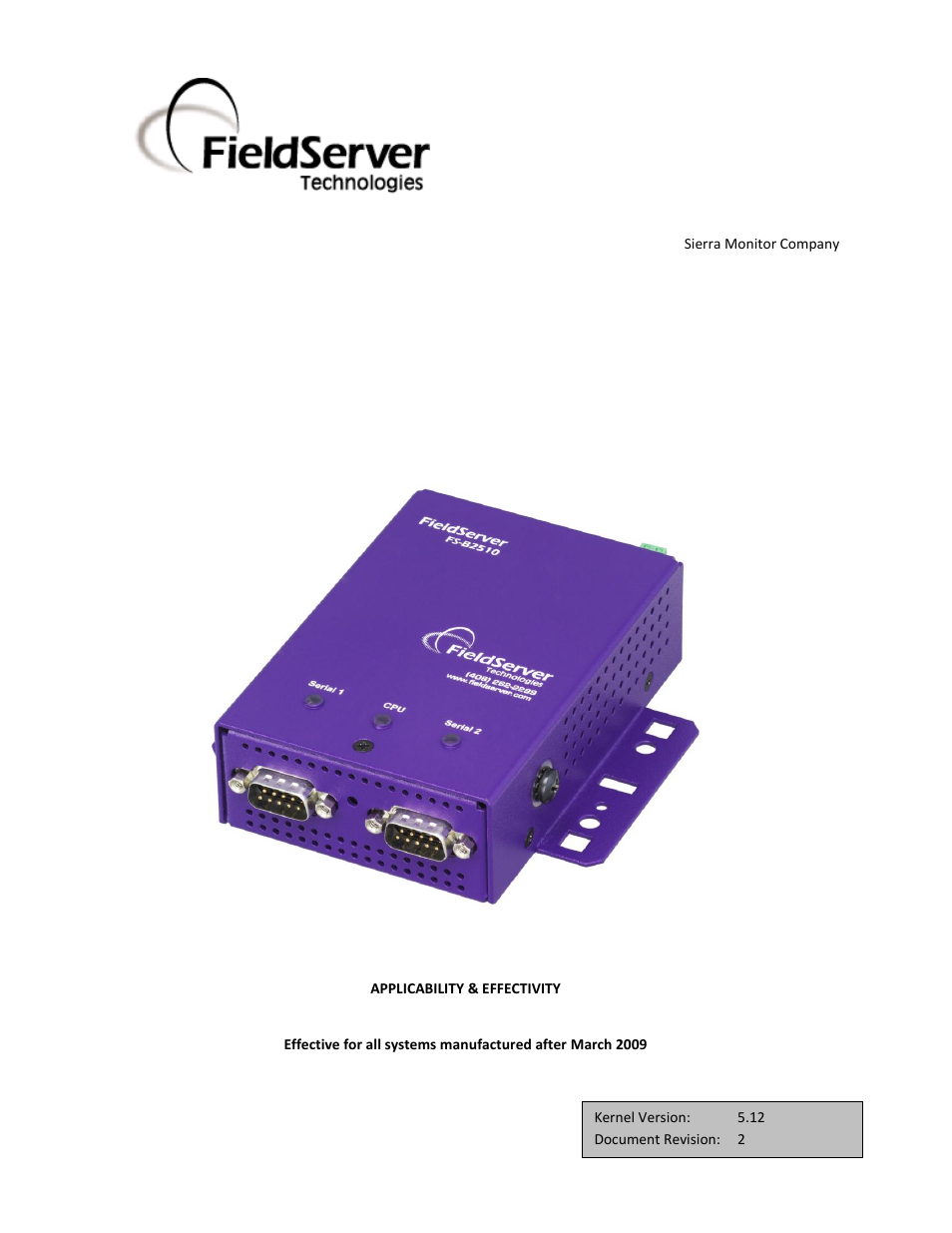 FieldServer X-25 User Manual | 12 pages