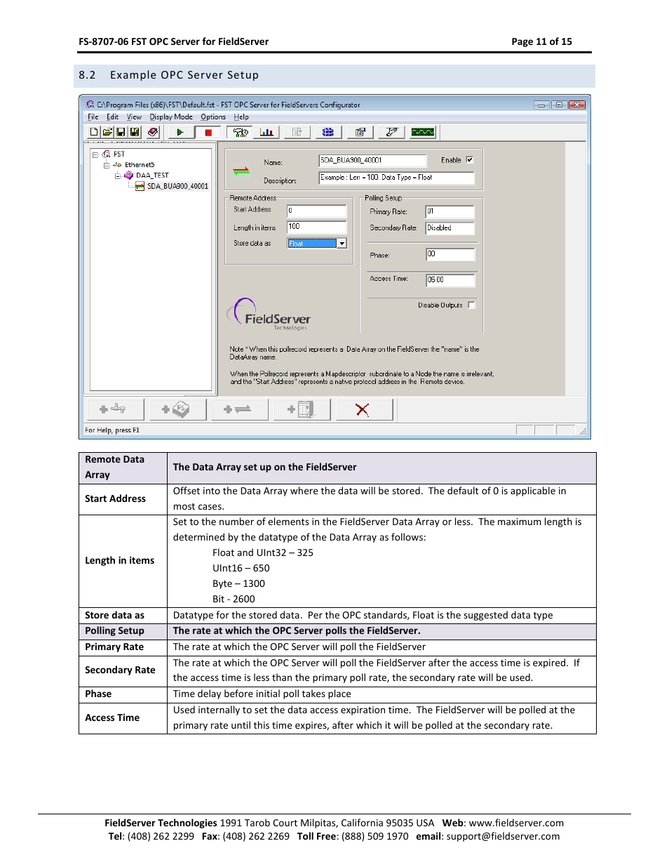 Example opc server setup | FieldServer FS-8707-06 User Manual | Page 11 / 15