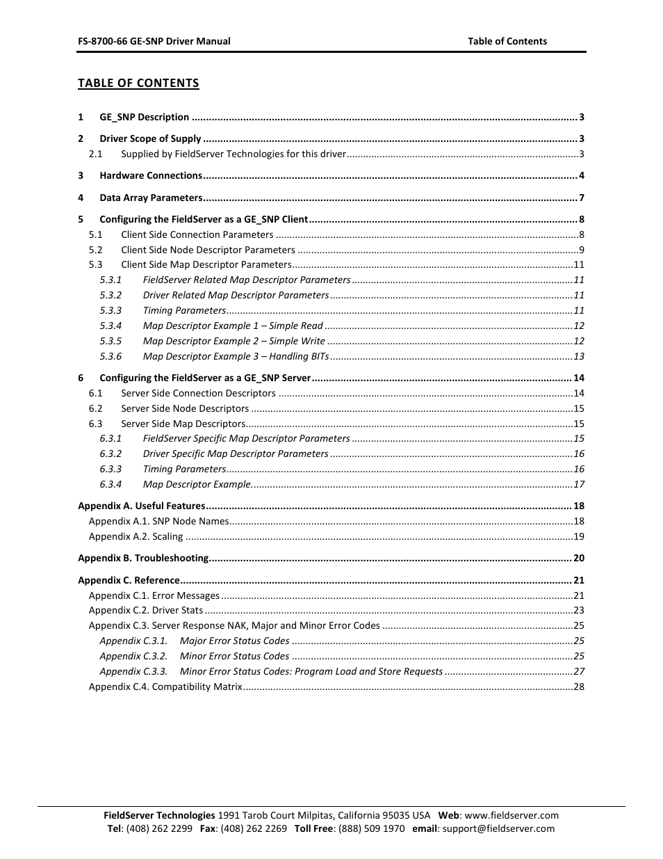 FieldServer FS-8700-66 User Manual | Page 2 / 28