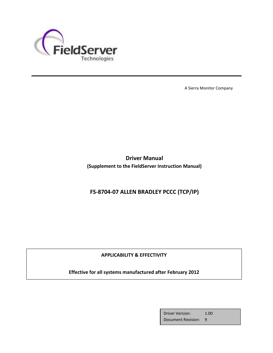 FieldServer FS-8704-07 User Manual | 15 pages