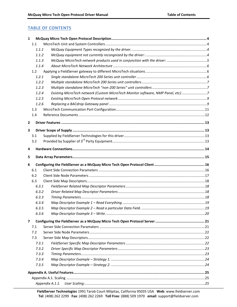 FieldServer FS-8700-80 User Manual | Page 2 / 43