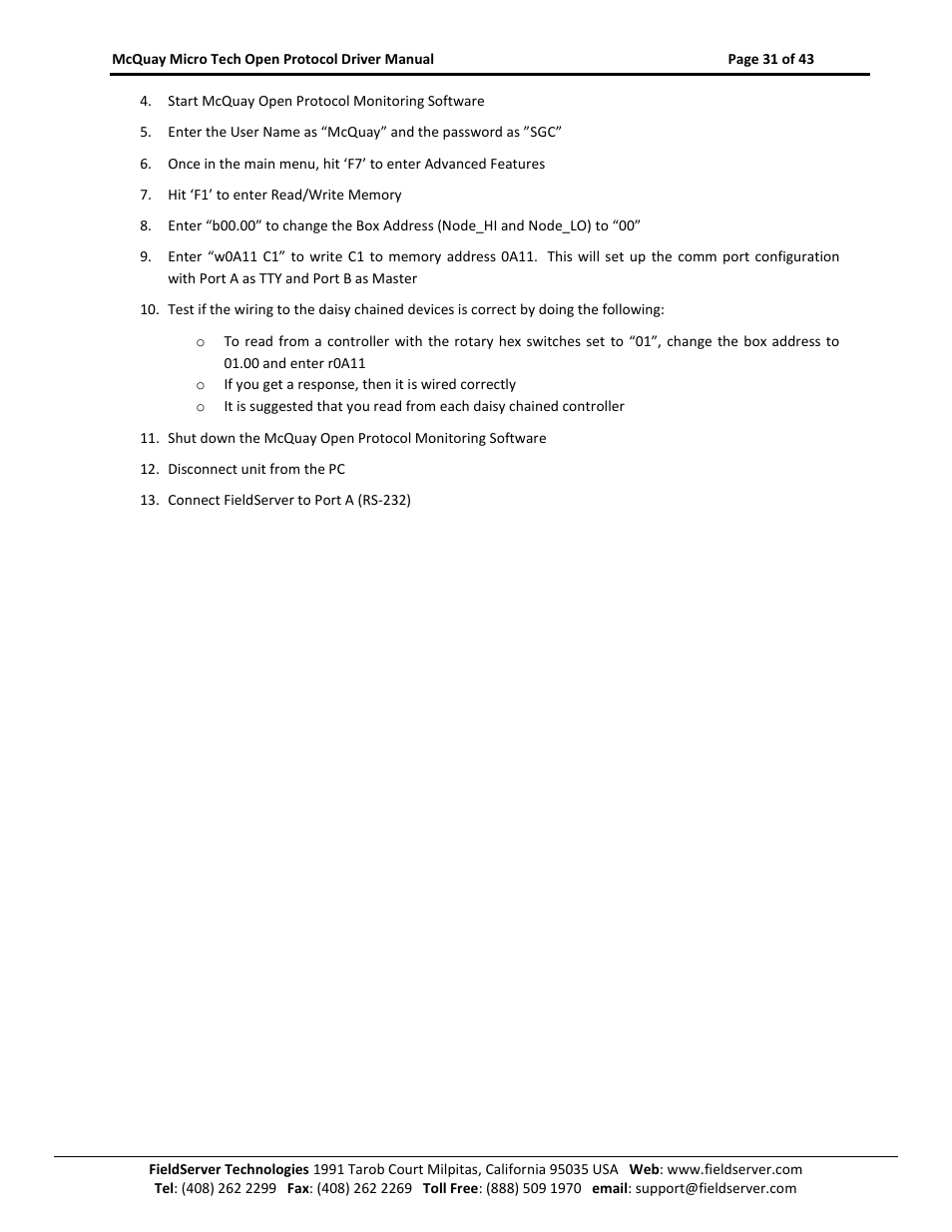 FieldServer FS-8700-80 User Manual | Page 31 / 43
