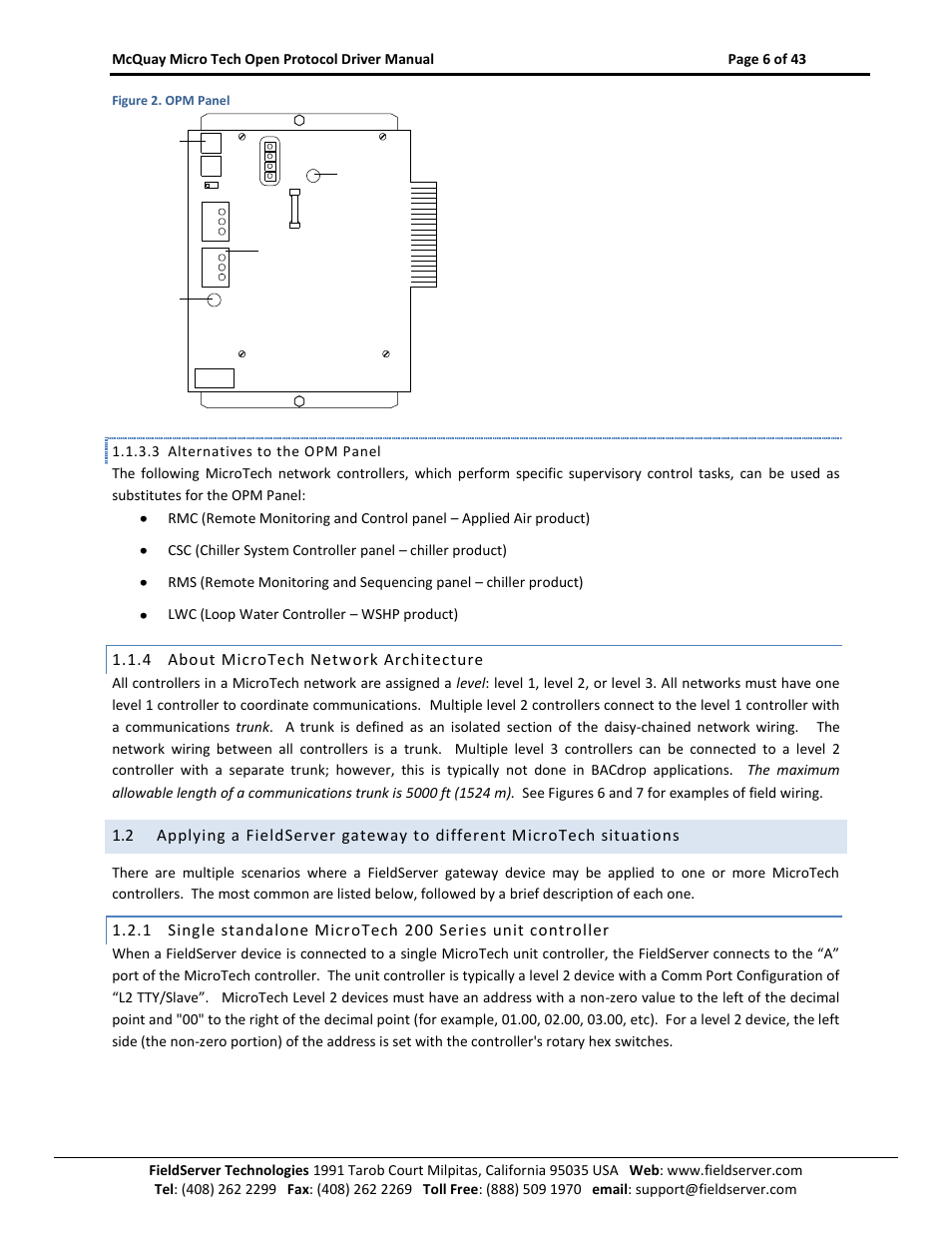 About microtech network architecture, 4 about microtech network architecture | FieldServer FS-8700-80 User Manual | Page 6 / 43