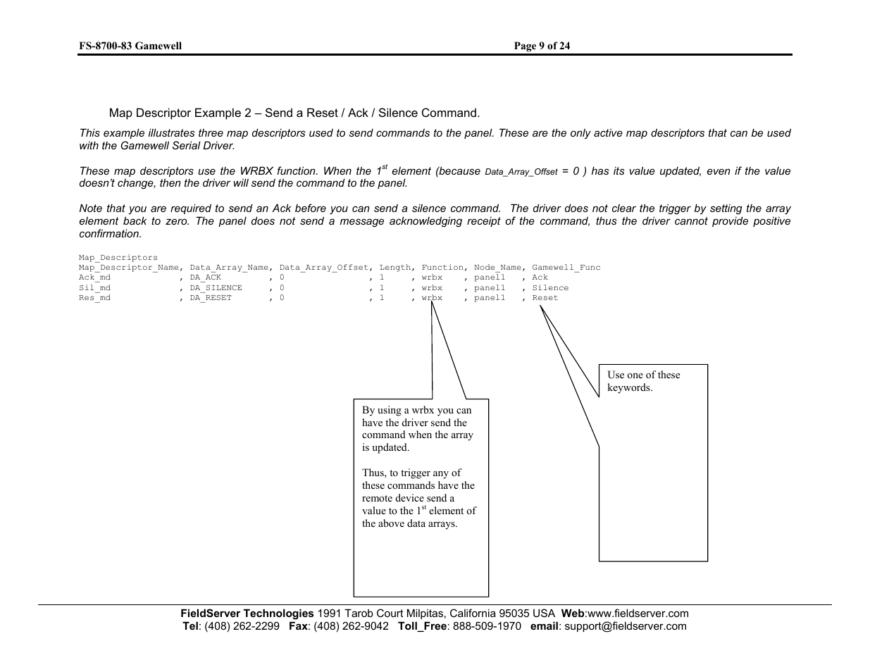 FieldServer Gamewell FS-8700-83 User Manual | Page 11 / 24