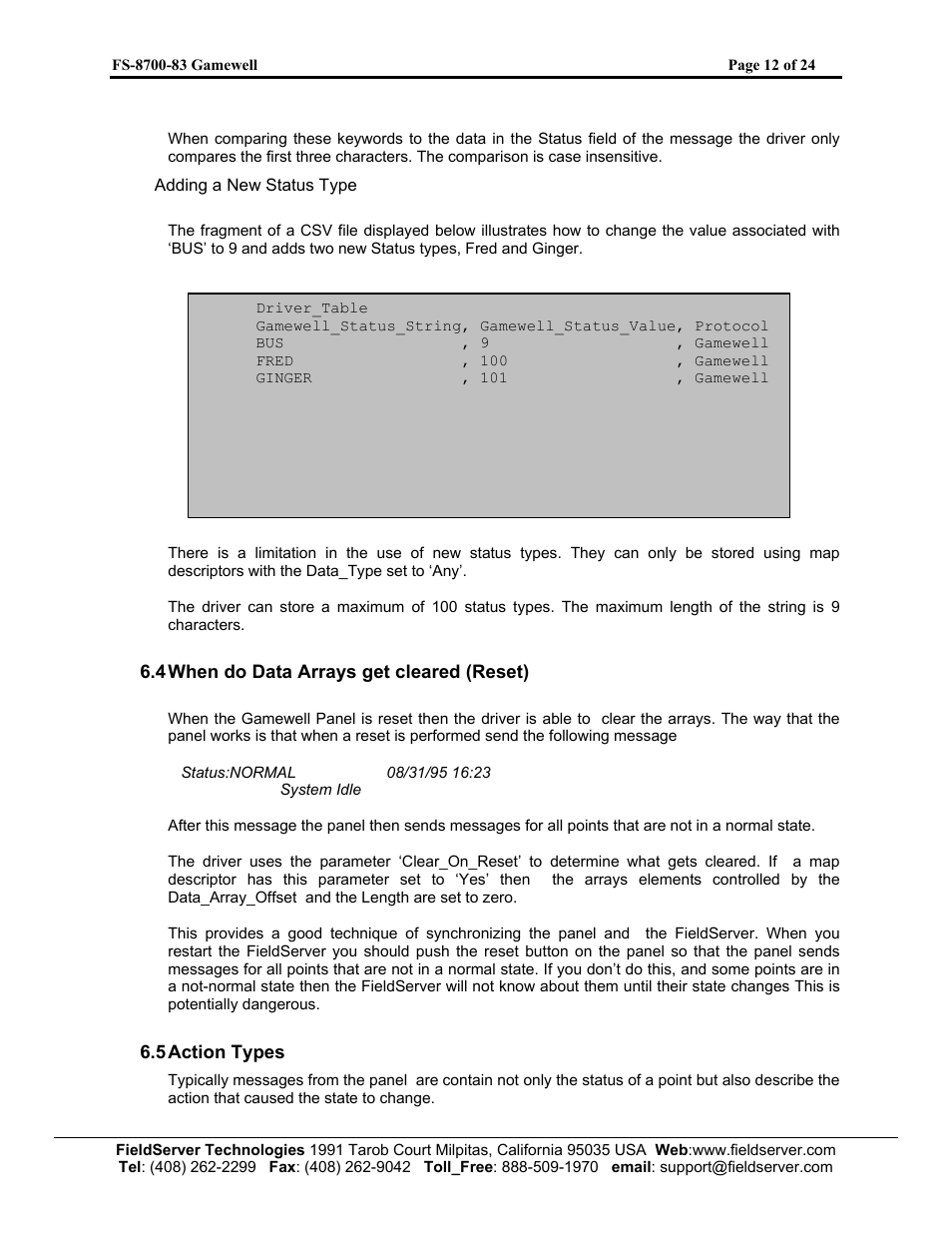 FieldServer Gamewell FS-8700-83 User Manual | Page 14 / 24