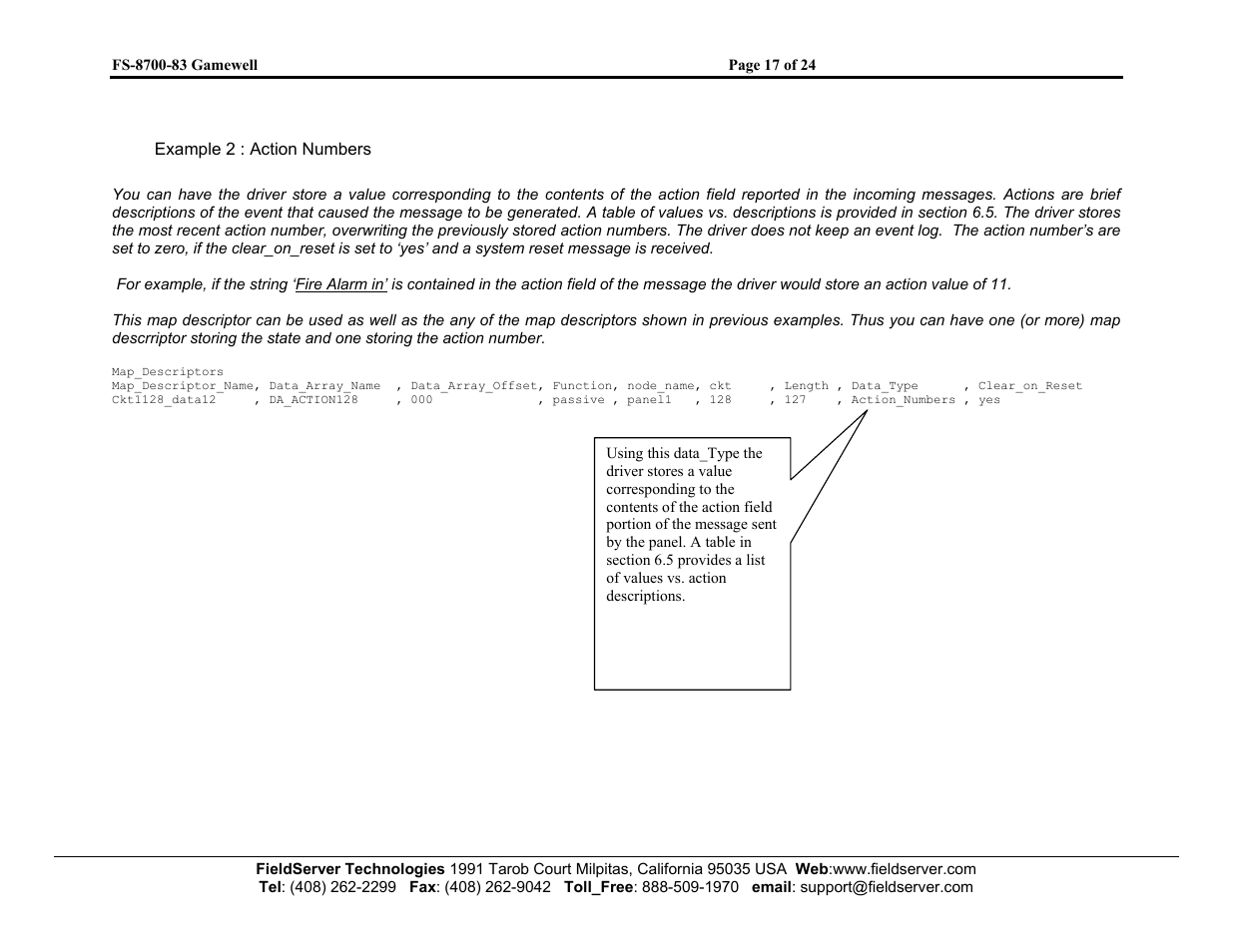 FieldServer Gamewell FS-8700-83 User Manual | Page 19 / 24