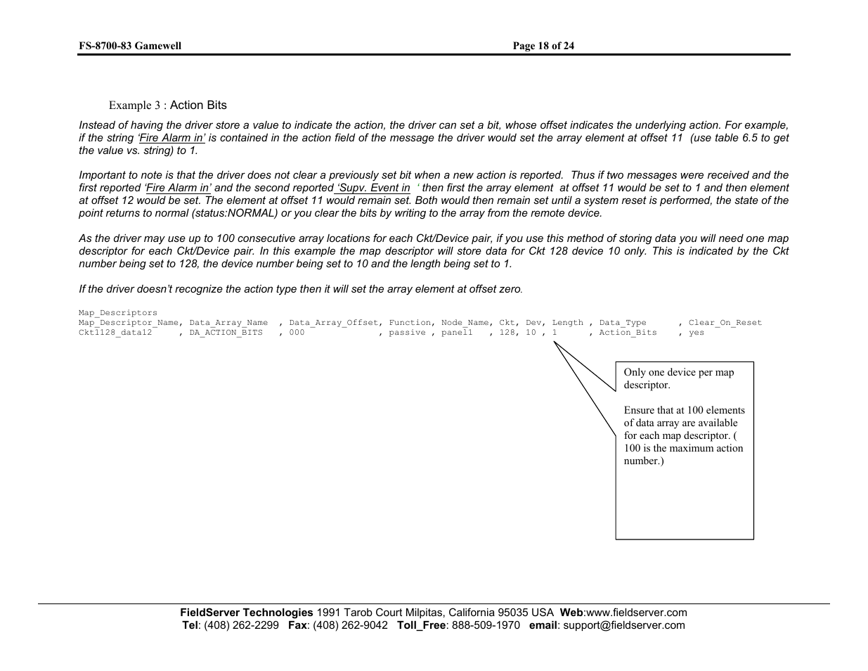 FieldServer Gamewell FS-8700-83 User Manual | Page 20 / 24