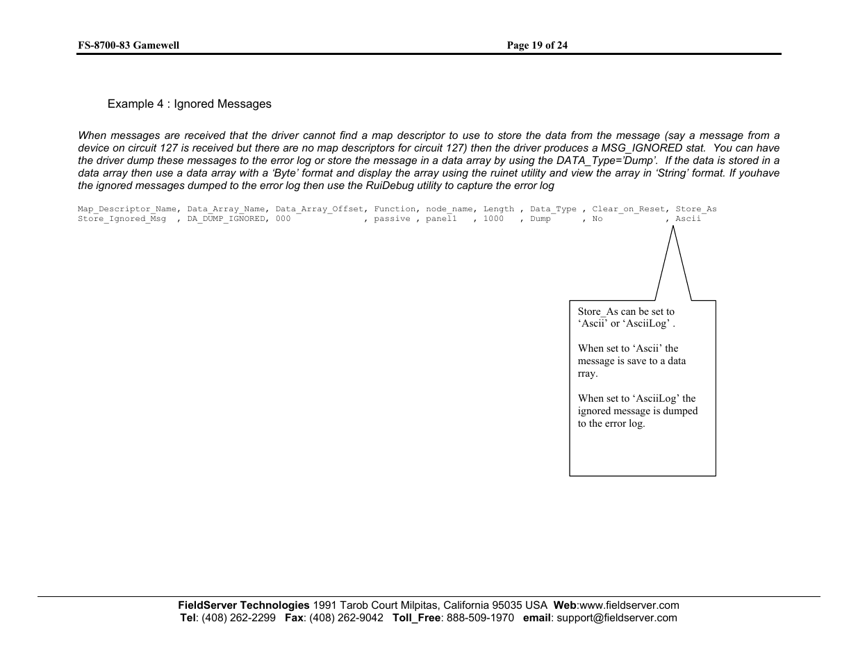 FieldServer Gamewell FS-8700-83 User Manual | Page 21 / 24