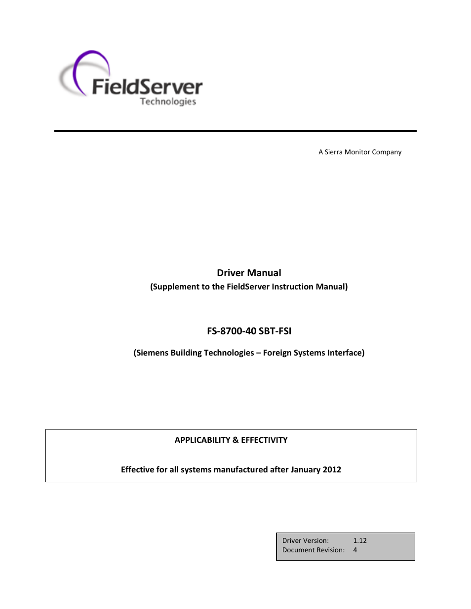 FieldServer FS-8700-40 User Manual | 32 pages