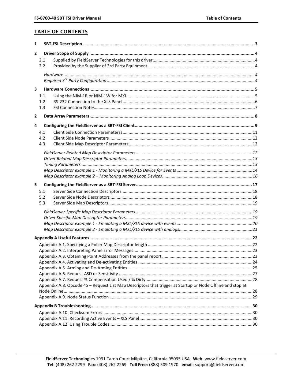 FieldServer FS-8700-40 User Manual | Page 2 / 32