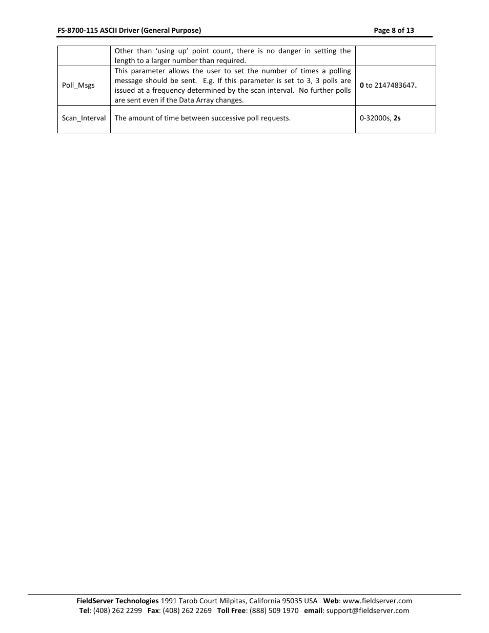 FieldServer FS-8700-115 User Manual | Page 8 / 13