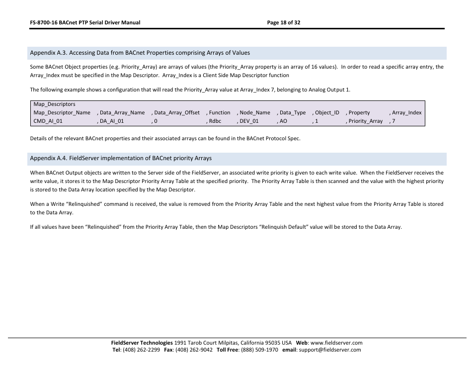 Appendix a.3 | FieldServer FS-8700-16 User Manual | Page 18 / 32