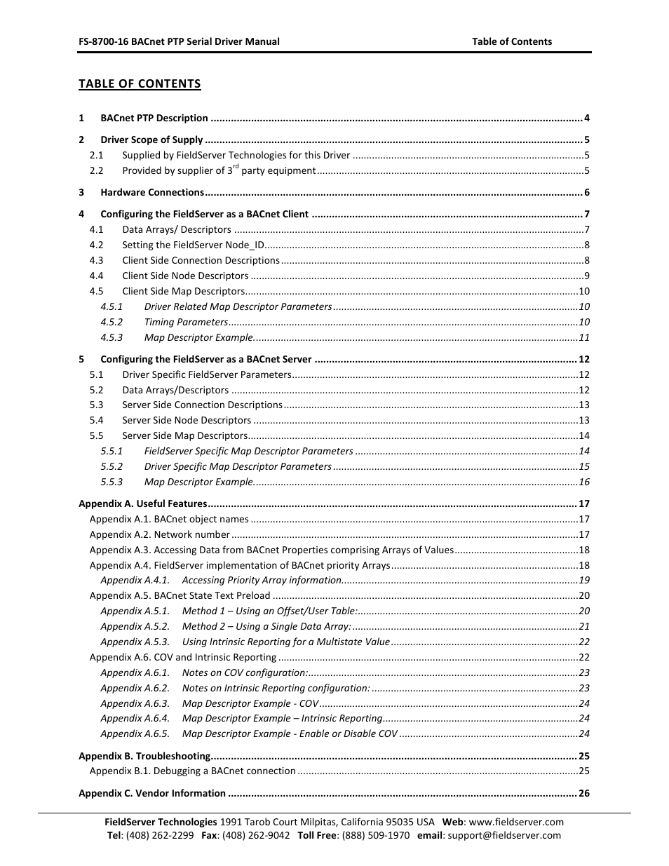 FieldServer FS-8700-16 User Manual | Page 2 / 32