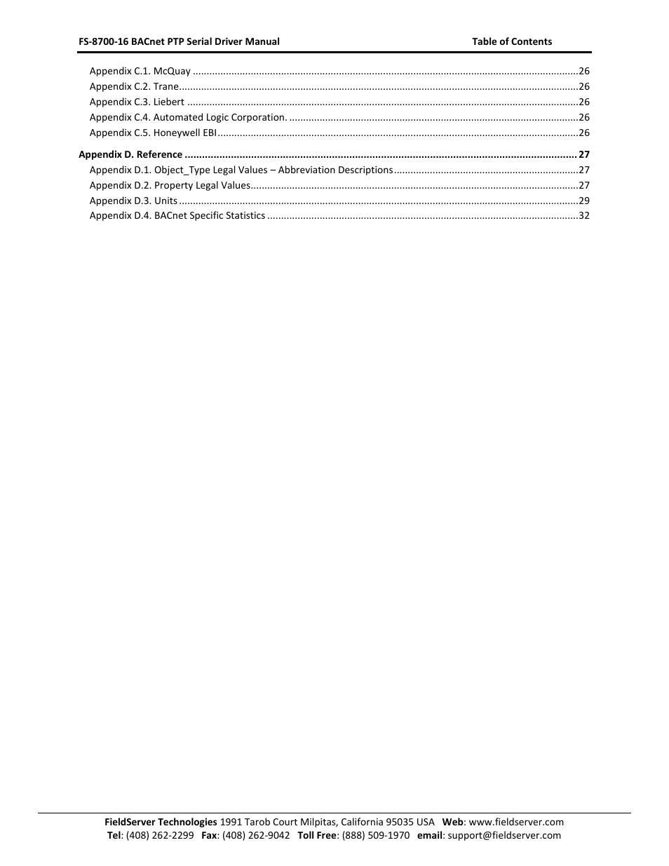 FieldServer FS-8700-16 User Manual | Page 3 / 32