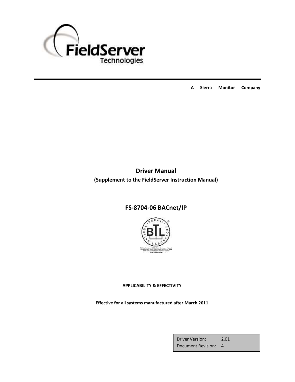 FieldServer FS-8704-06 User Manual | 57 pages