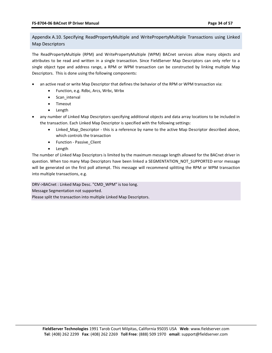 Appendix a.10 | FieldServer FS-8704-06 User Manual | Page 34 / 57