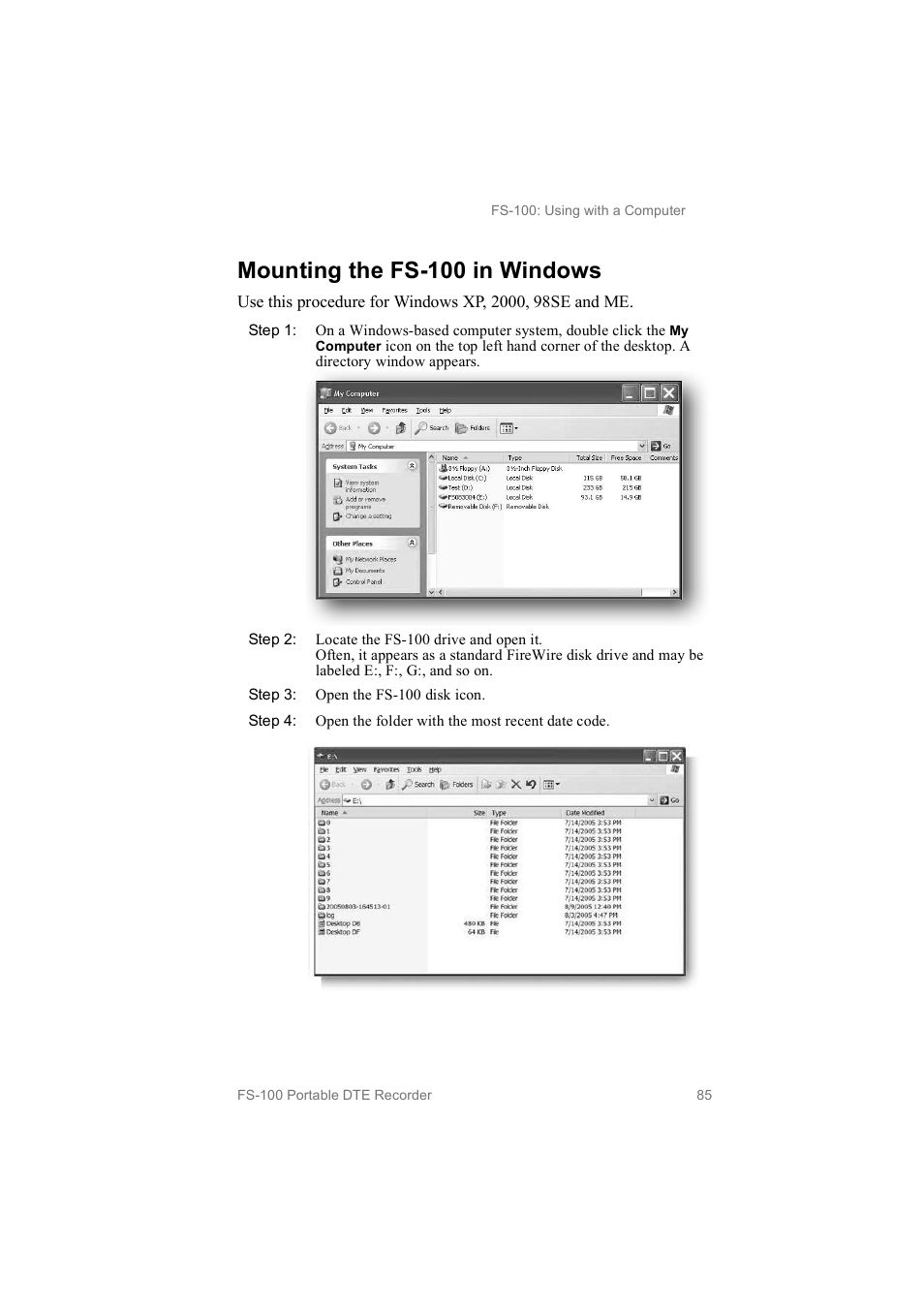 Mounting the fs­100 in windows | FOCUS Enhancements MANL102306 User Manual | Page 103 / 120