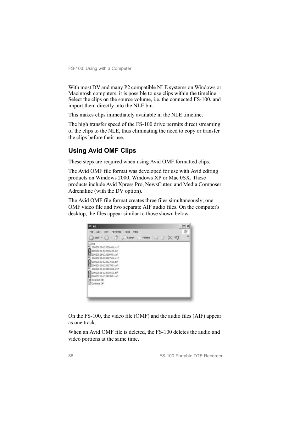 Using avid omf clips | FOCUS Enhancements MANL102306 User Manual | Page 106 / 120
