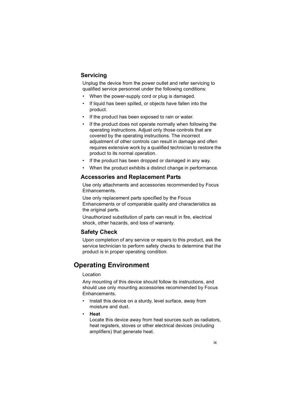 Operating environment | FOCUS Enhancements MANL102306 User Manual | Page 11 / 120