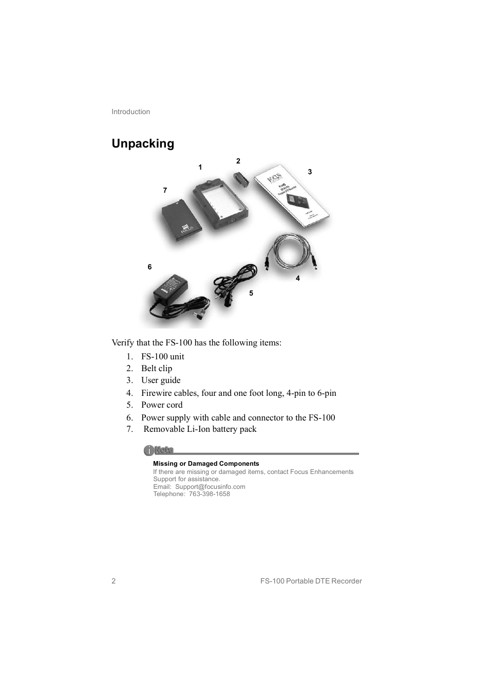 Unpacking | FOCUS Enhancements MANL102306 User Manual | Page 20 / 120