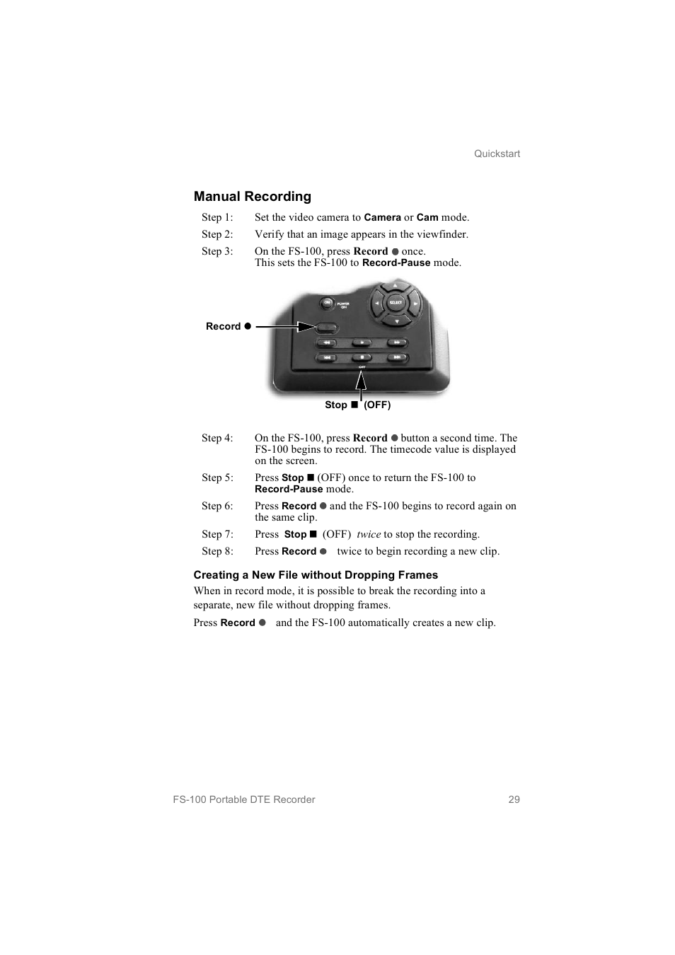 Manual recording | FOCUS Enhancements MANL102306 User Manual | Page 47 / 120