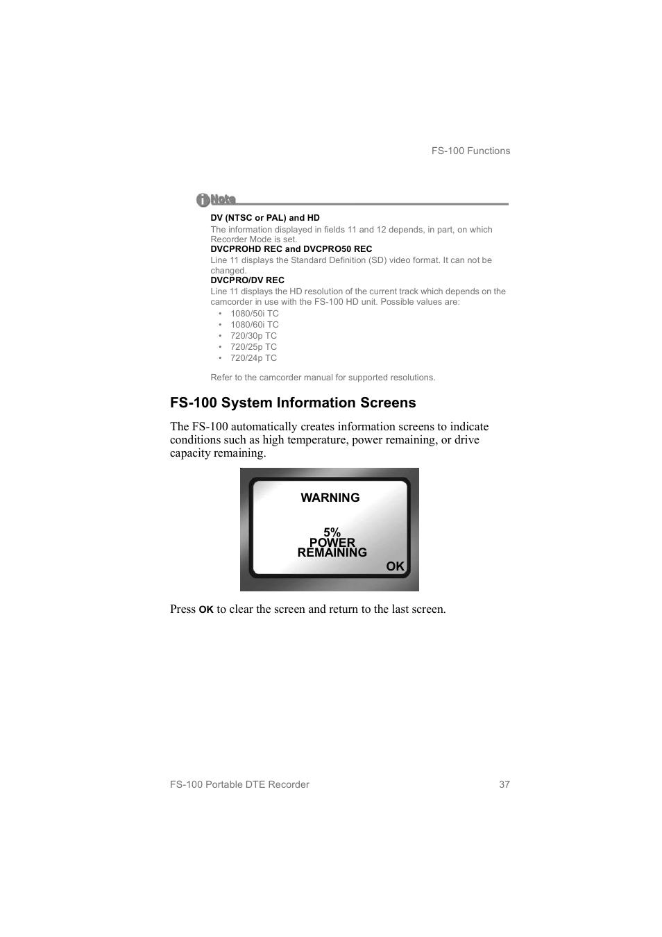 Fs­100 system information screens | FOCUS Enhancements MANL102306 User Manual | Page 55 / 120