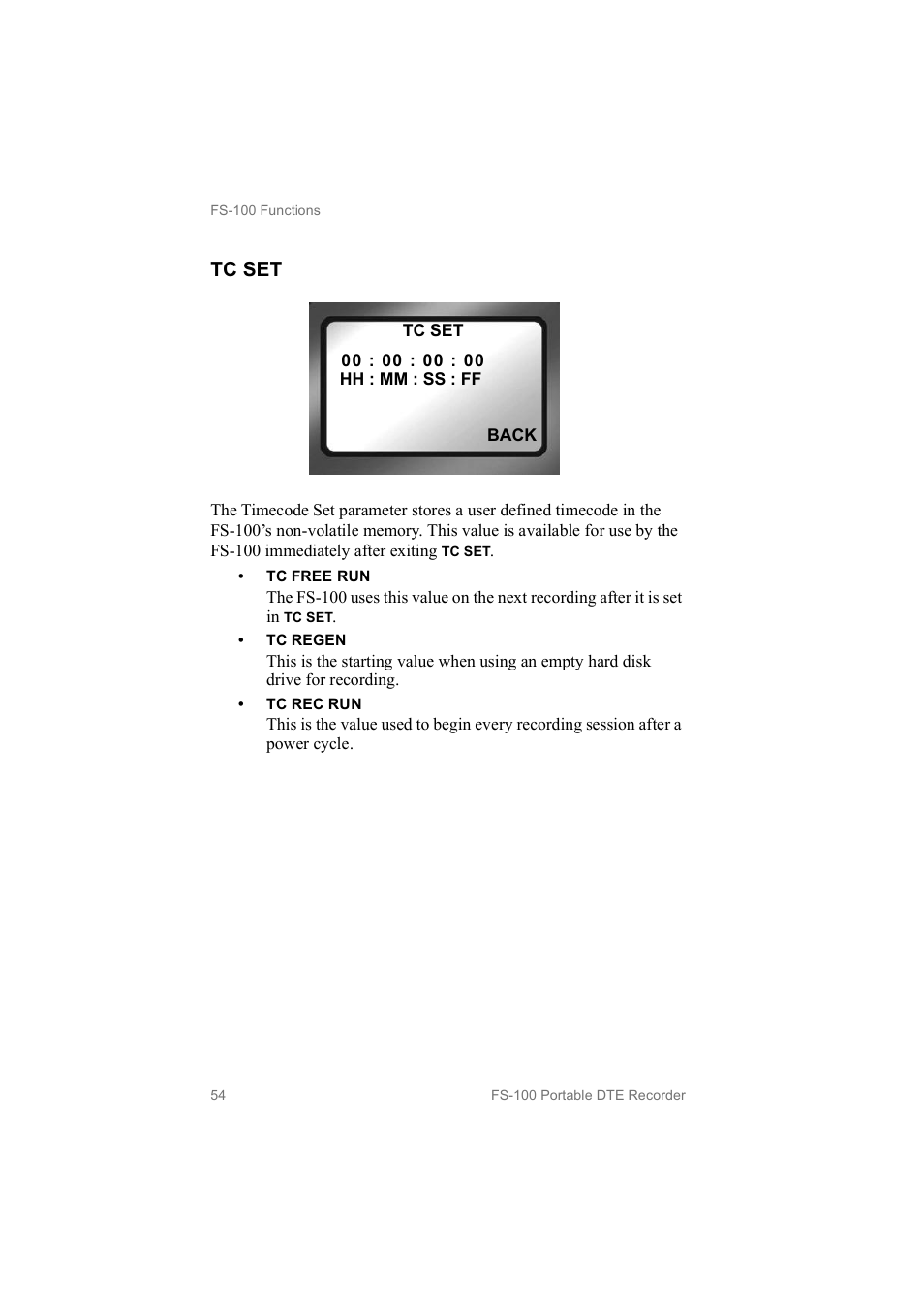 Tc set | FOCUS Enhancements MANL102306 User Manual | Page 72 / 120