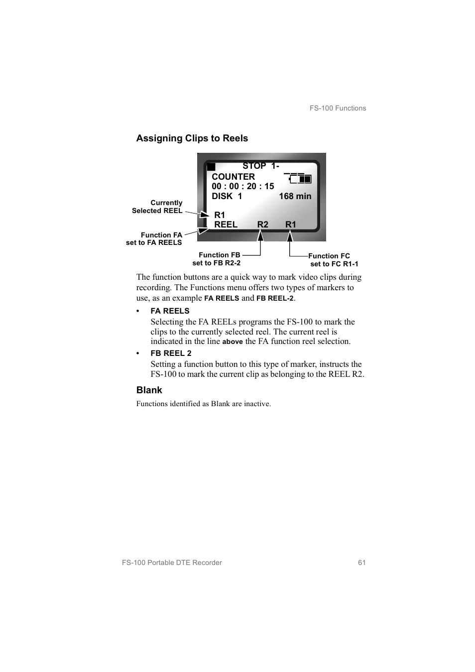 Assigning clips to reels, Blank | FOCUS Enhancements MANL102306 User Manual | Page 79 / 120