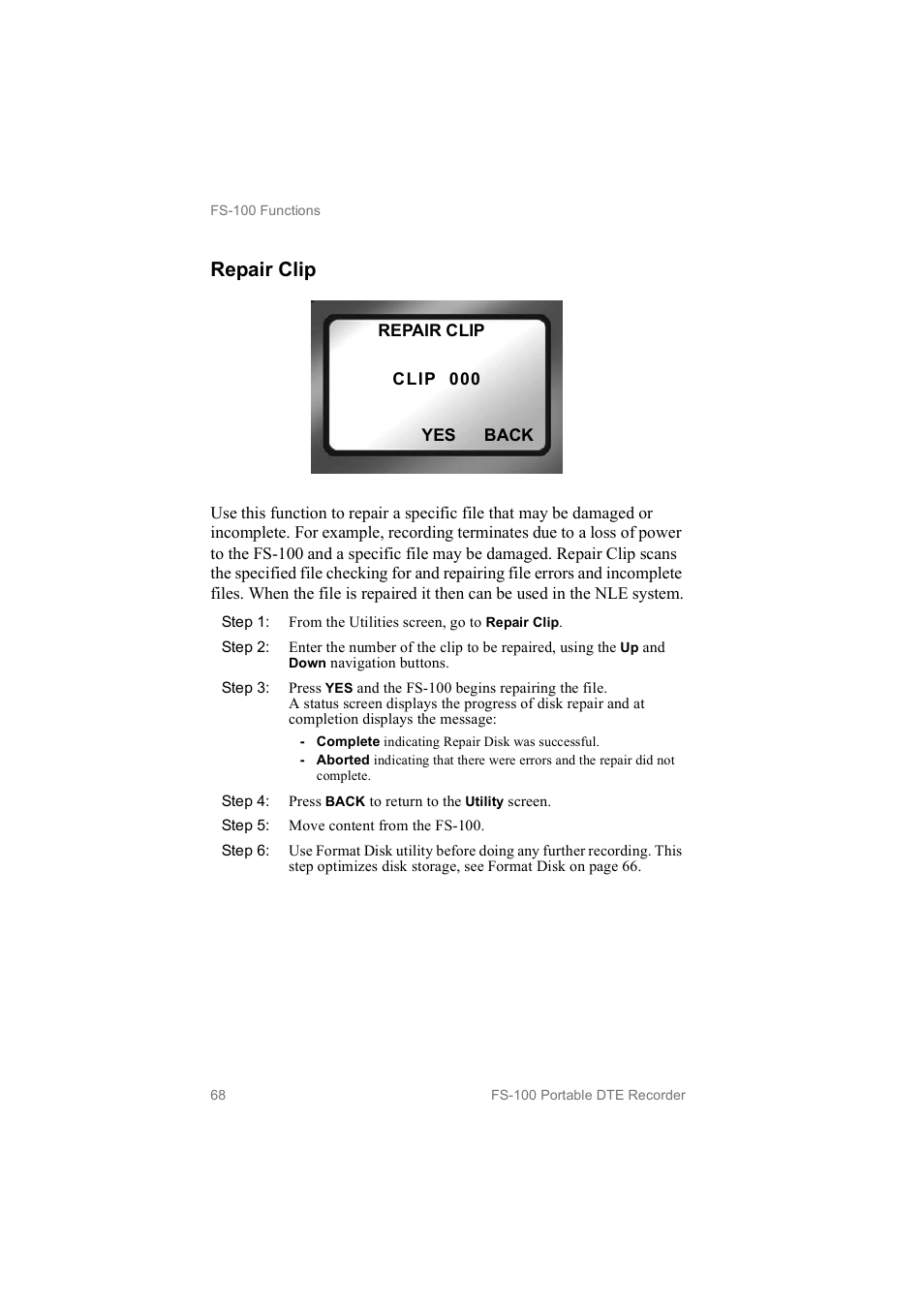 Repair clip | FOCUS Enhancements MANL102306 User Manual | Page 86 / 120