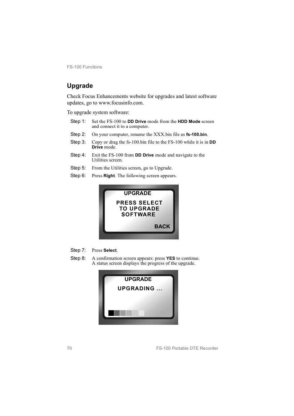 Upgrade | FOCUS Enhancements MANL102306 User Manual | Page 88 / 120