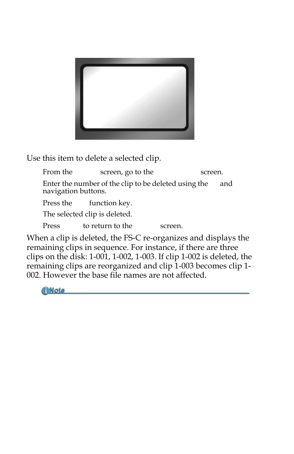 Delete clip | FOCUS Enhancements FS-C User Manual | Page 100 / 122