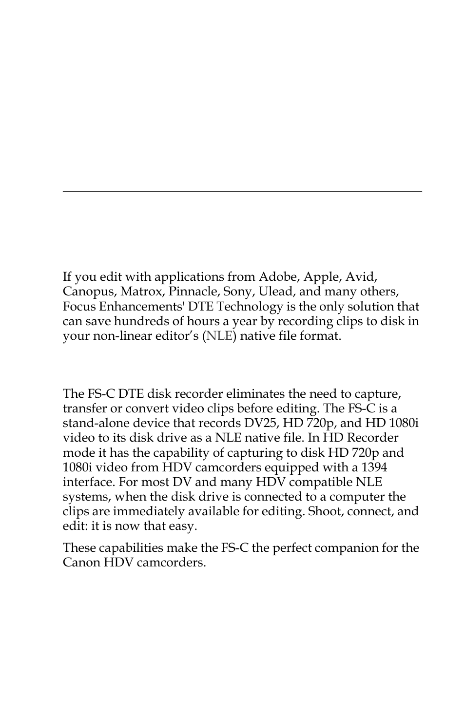 Introduction, Dte eliminates pre-edit processing, Introduction 1 | FOCUS Enhancements FS-C User Manual | Page 17 / 122